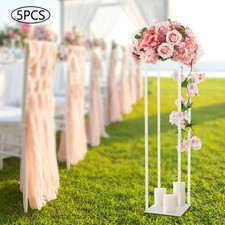 39" 5 Pack Flower Rack Vase Stand Acrylic Geometric Column Wedding Party Decor