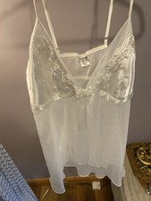 Vintage Cinema Exoile Ivory Floral Lace Chemise Size L