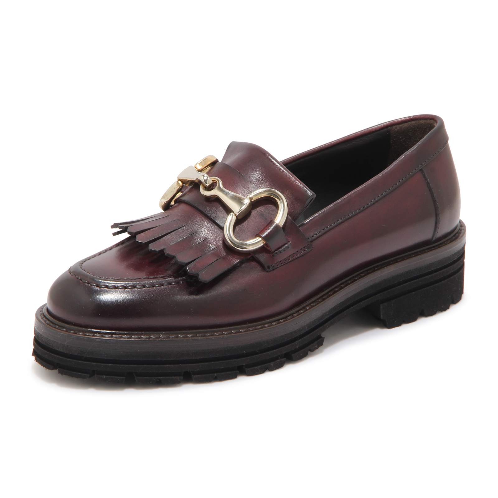 L8508 MOCASSINO DONNA CARACCIOLO 1971 WOMAN LOAFERS BURGUNDY 36390₽