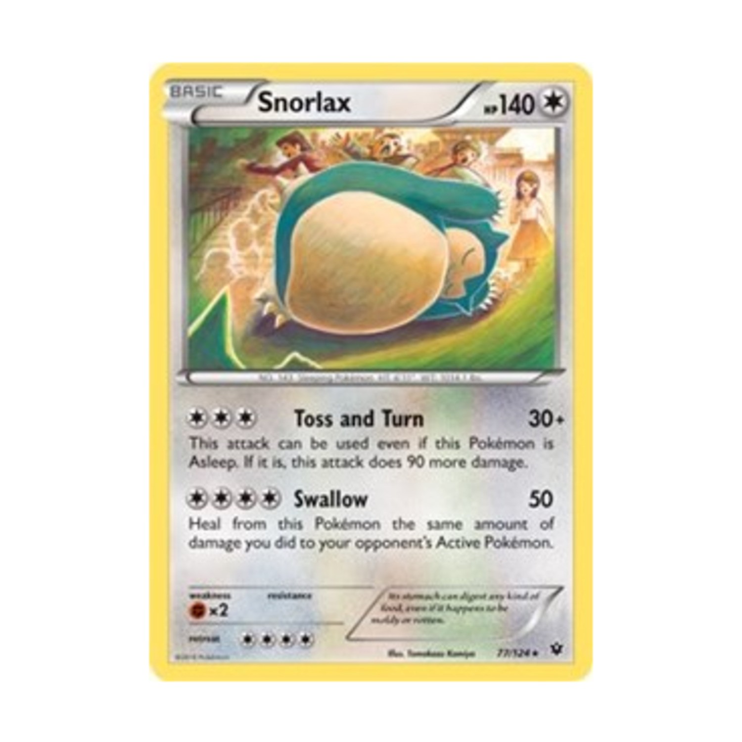 Pokemon XY - Fates Collide Snorlax (R) #77 (Reverse Holo) NM