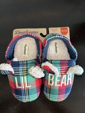 Dearfoams Cozy Comfort Kids Unisex Slip On Memory Foam Slippers Size 9/10