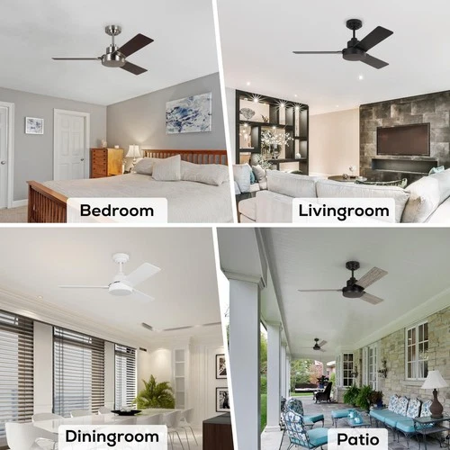 Monte Carlo Jovie 52" 3 Blade Ceiling Fan, Modern Style, Midnight Black - Picture 7 of 7