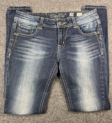 Miss Me Skinny Jeans 28 Distressed Embroidered BOHO Grunge Embellished