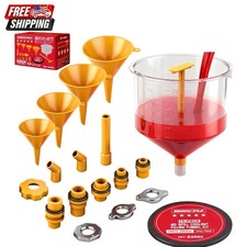 Ultimate No Spill Coolant Funnel Kit - 19-Piece Spill-Free Radiator Funnel Set,