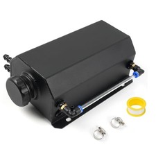 Universal 2L Coolant Overflow Tank, Aluminum Coolant Radiator 2L-Black