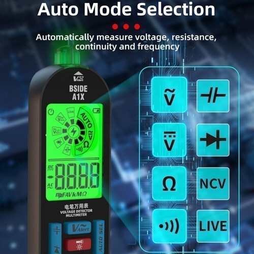 Smart Digital Multimeter AC/DC Voltage Tester Rechargeable Electrical Voltmeter - Picture 5 of 15