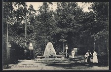 Ansichtskarte Weißer Hirsch, Gedenkstein im Waldpark