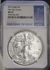 2019 US Silver Eagle $1 NGC MS70 First Day of Issue