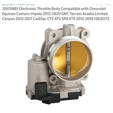 Electronic Throttle Body for Chevy GMC Cadillac 3.6L V6 12670981 12632172