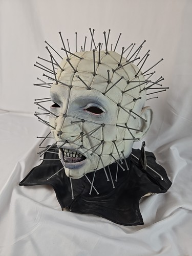 Máscara Hellraiser V Pinhead De Látex – Pintada A Mano, Talla Única Adulto, Perfecta Para Halloween Y Cosplay