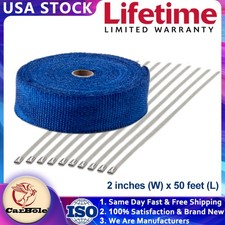 2 50ft Blue Exhaust Thermal Wrap Manifold Header Isolation Heat Tape W 10 Ties 2 50ft Blue Exhaust Thermal Wrap Manifold Header Isolation Heat Tape W 10 Ties