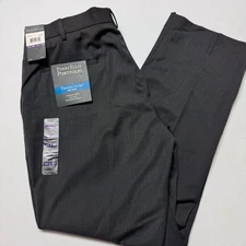 Perry Ellis Portfolio Dress Pants Mens 36x30 Charcoal Travel-Luxe Flat Front