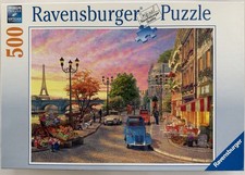 Ravensburger A Paris Evening 500 Piece Premium Puzzle Soft Click Complete EUC
