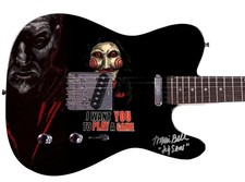 Tobin Bell Saw Jigsaw Movie Signed Custom Graphics Guitar ACOA