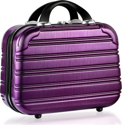 14-Inch Makeup Train Case Hardshell PC+ABS Travel Cosmetic Organizer, Makeup Sto