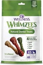 Whimzees Wellness Natural Dog Dental Treats 48 pack Long Lasting Freshens Breath