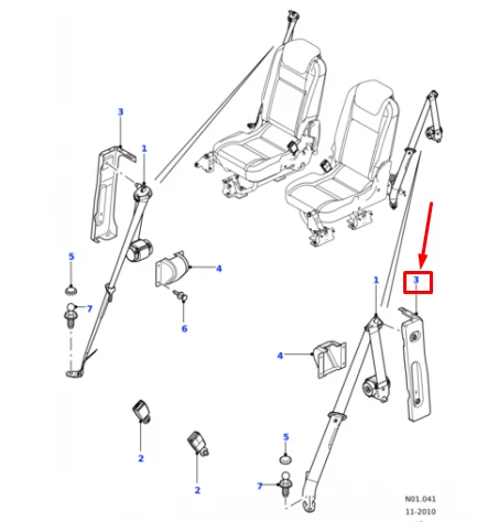 LR DEFENDER L316 Rear Left Seat Belt Anchor Bracket EWY500050 NEW GENUINE - Picture 2 of 3