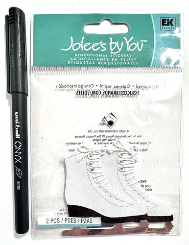 Jolee's Figure Skates Stickers Scrapbooking Embellishment Card