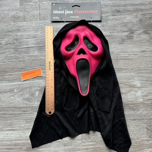 Ghost Face Scream Fluorescent Pink Mask Adult Costume Accessory Fun World 2021 - Picture 6 of 8