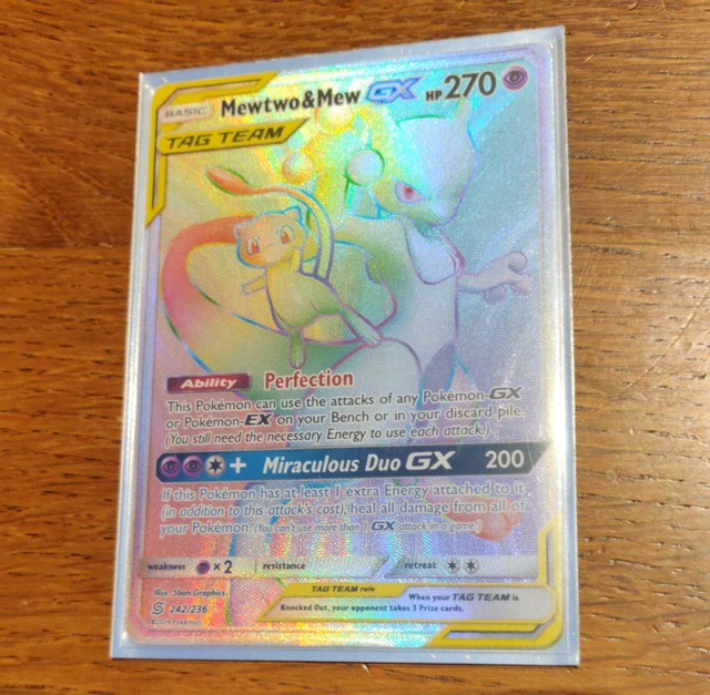 Mewtwo & Mew GX Secret Rare Rainbow 242/236 | eBay