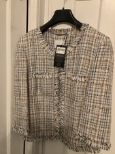 Madeleine Jacket White Multi Coloured Size 12 New With Tags