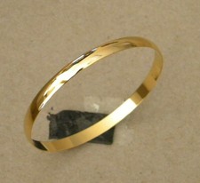 Woman Lady's Bangle Bracelet Set 4 Smooth Yellow Gold Plated Aros 6mm Wide