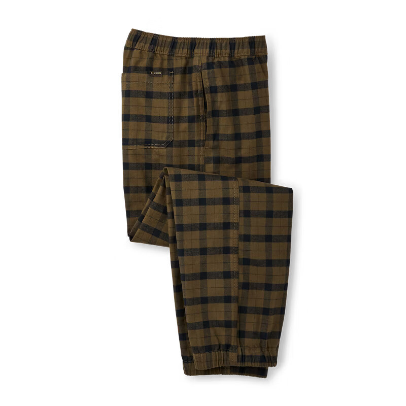 Lounge In Luxury: Filson Alaskan Guide Jogger Pajama Pants – Dark Brown Flannel (Men's, 20224978)