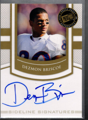 B1695- 2010 Press Pass PE Sideline Signaturen Gold #SSDB2 Dezmon Briscoe Auto