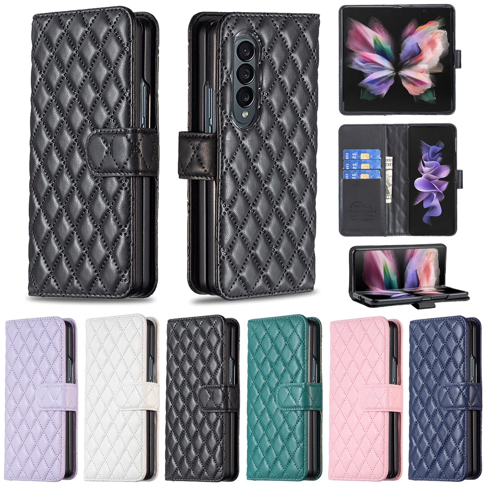 Funda tipo billetera para Samsung Z plegable 7/6/5/4 suave de lujo de cuero PU cubierta a prueba de golpes Foto 3 de 3