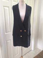 Walter Baker Black Silk Sandwashed Gold Button Vest Jacket, Xl Mint!