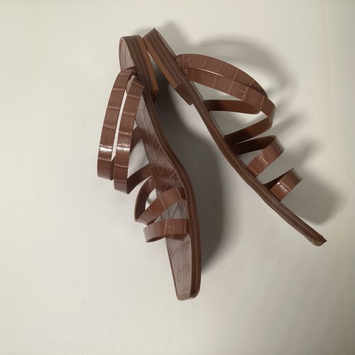 Dolce Vita Brown Leather Slip On Slide Sandals Women's Size 10 Izabel Minimalist - Picture 8 of 13