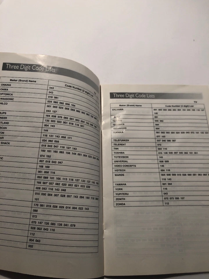 OPERATING MANUAL ONLY StarLight Universal Remote Control SL-7000 - Image 3 of 4