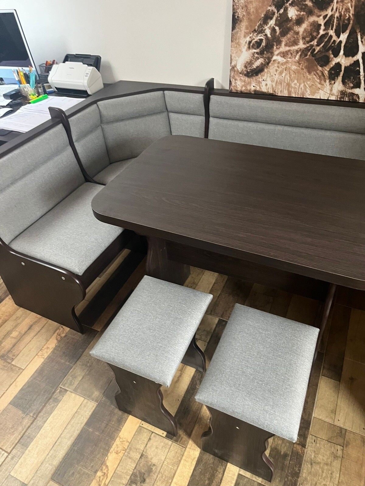 KITCHEN DINING CORNER SEATING BENCH TABLE 2 STOOLS WITH STORAGE eBay