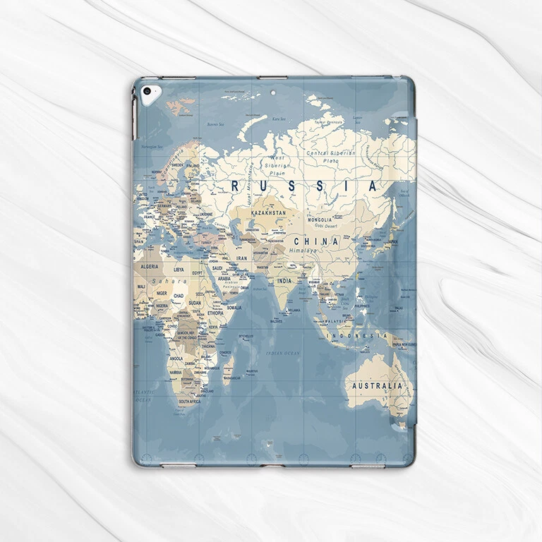 World Map Vintage Nautical Case For iPad 10.2 Air 3 4 5 Pro 9.7 11 12.9 Mini - Image 2 of 3