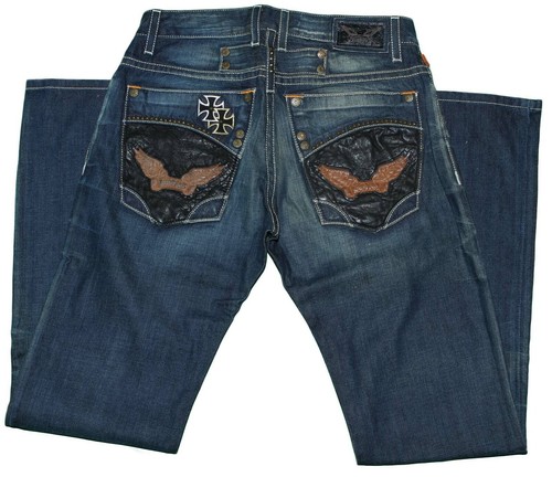 Men's Robins Jeans Leather Pockets 