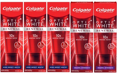 Colgate Optic White RENEWAL Toothpaste 3 oz (Mixed Lot of 5) Exp 08/2025