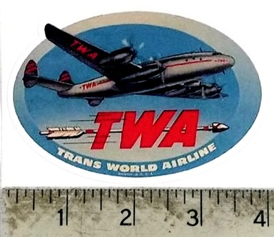 Vintage TWA Trans World Airline sticker decal 4
