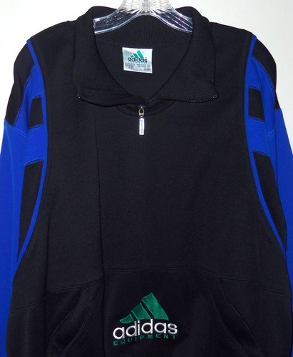 VINTAGE 90's ADIDAS EQUIPMENT EQT 1/4 ZIP BIG LOGO PULLOVER TRACK SWEATSHIRT M - Picture 3 of 4