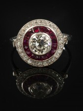 Vintage Art Deco 1.20Ct White Round CZ Engagement Ring 925 Sterling Silver