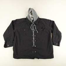Dickies Jacket Mens XL Black Quilt Lined Hoodie Chore Field Barn Work Coat Zip
