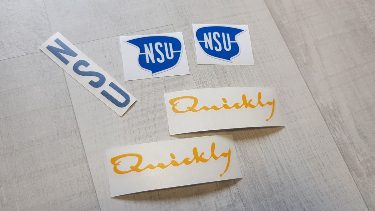 Juego De Pegatinas/Calcomanías Con Logotipo Para Moto Nsu Quickly Repuesto 853989