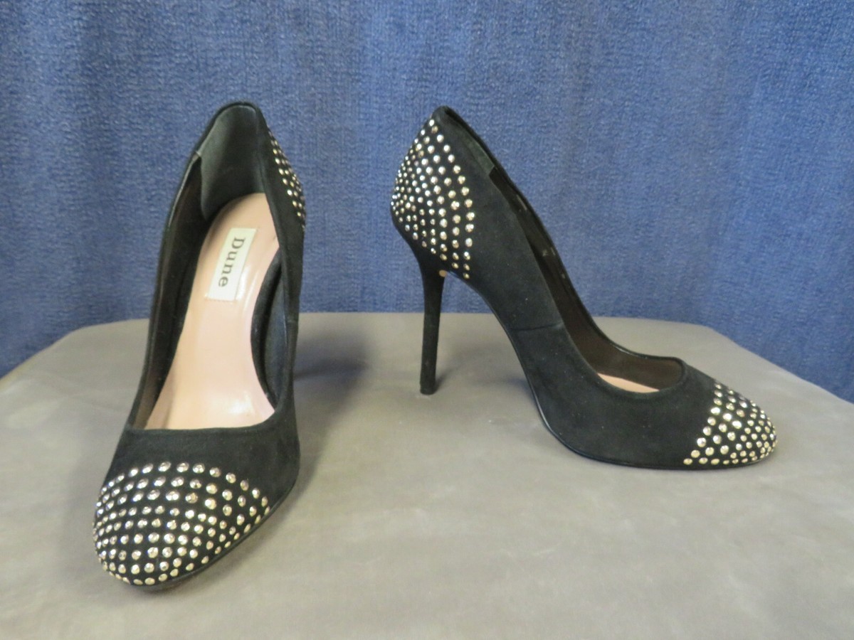 black shoes, DUNE, size 36, stud, gem effect, heels, hardly