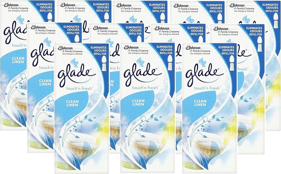 GLADE TOUCH N RECARGAS FRESH LINO LIMPIO 10ML CADA UNA (PACK DE 12)