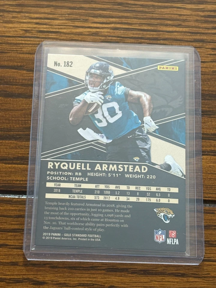Ryquell Armstead 41/99 2019 Gold Standard Rookie Rc #182 Jaguars - Image 2 of 2