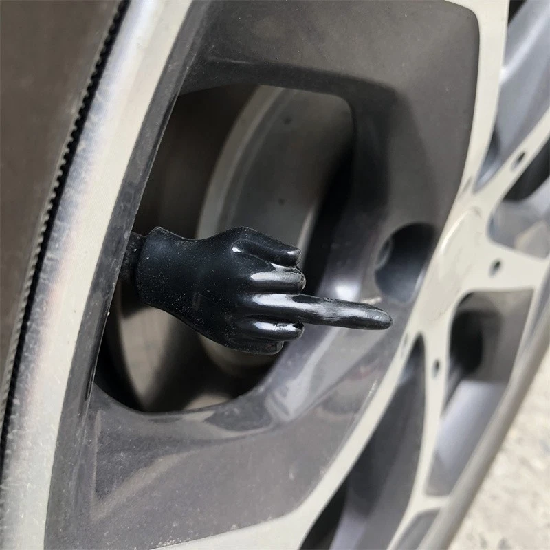 4PCS Novelty Middle Finger Valve Caps for Auto Lovers Motorcycle Valve Plug - Image 4 of 4