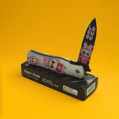 Super Knife 8  Pink Monster Spring Assisted Pocket Knife