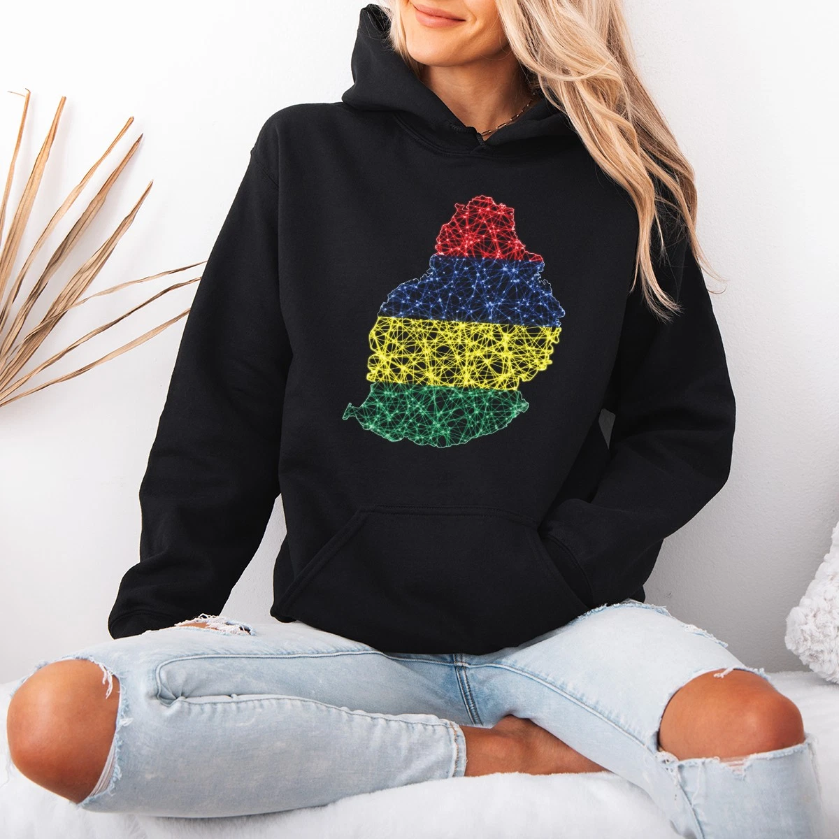 My Heart Is Connected To Mauritius Womens Hoodie Mauritian Island Travel