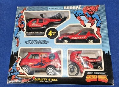 1984 Buddy L Secret Wars Amazing Spider-man Set 4 Vehicle MIB Marvel Super Hero