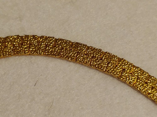 Vtg - Gold Tone - Nugget Style - Necklace, 8 mm Wide - 18 Inches Long, Unisex - Picture 7 of 9