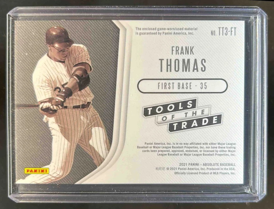 2021 Absolute Frank Thomas Tools of the Trade 3 Swatch Bat #TT3-FT White Sox - Image 2 of 2